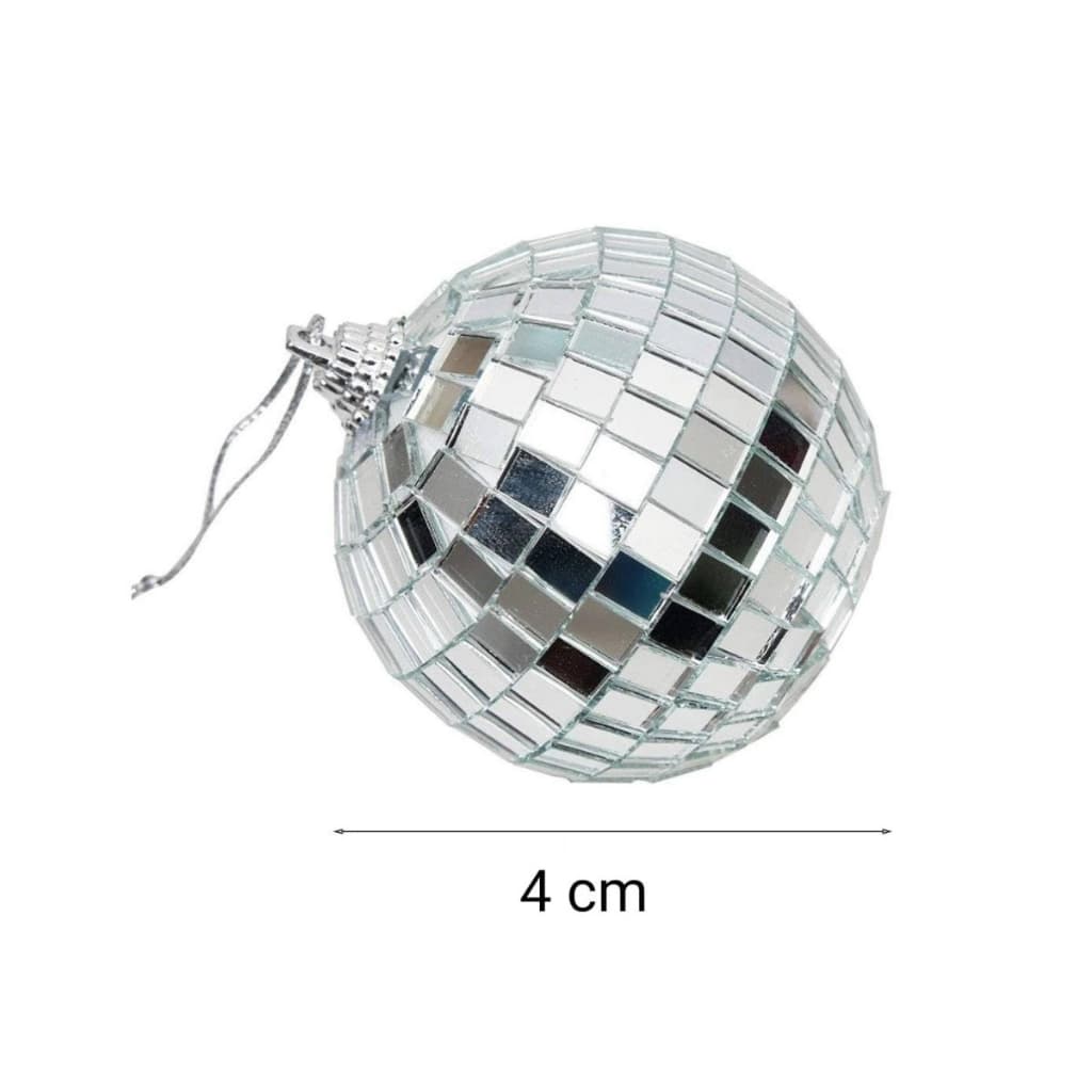 Kit com 6 / 12 / 24 Globo Espelhado 4 Cm Balada Festa Discoteca Aniversário Dança Hallowee Evento Bolos Aniversário