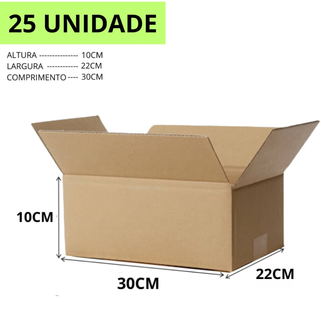 25 Caixa de Papelão Modelo Maleta Envios correios 30x22x10