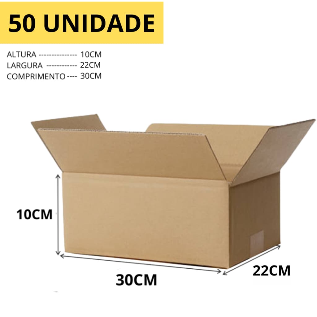 50 Caixa de Papelão Modelo Maleta Envios correios 30x22x10