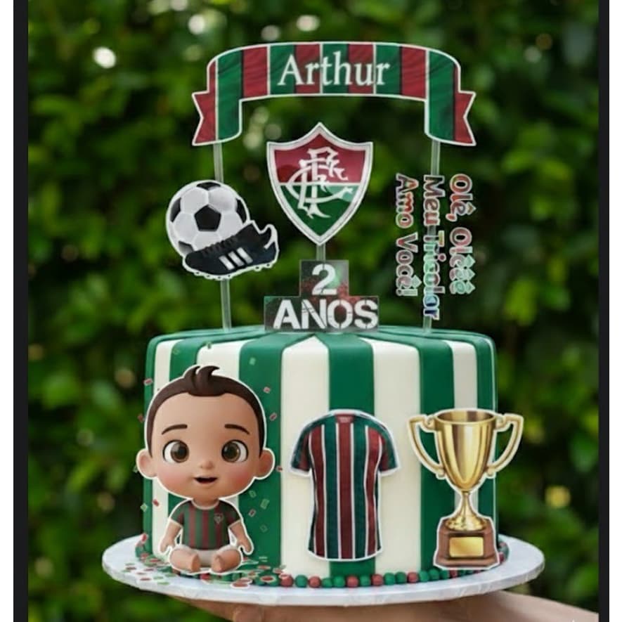TOPO DE BOLO TRICOLOR-FUTEBOL-FLU