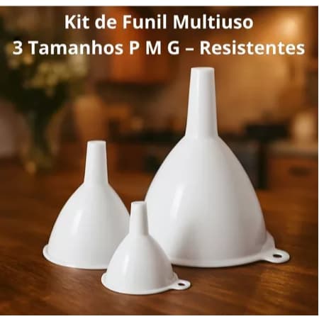 Funil 3 tamanhos diferentes Pequeno - Médio - Grande ou Kit com 3 Funis