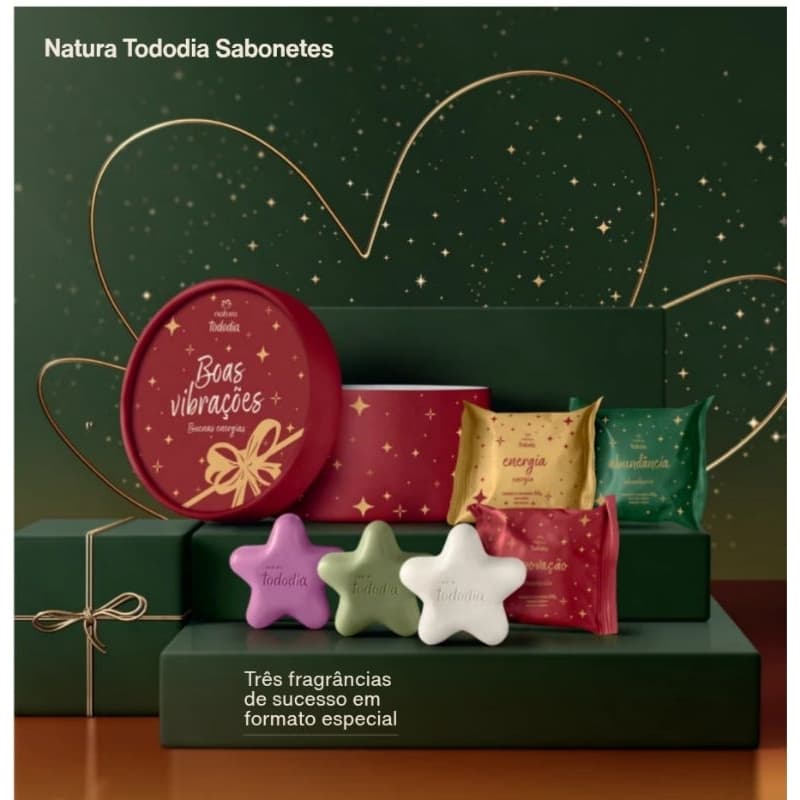 Presente Natura tododia Sabonetes sortidos corações ou Estrelas Natura Original