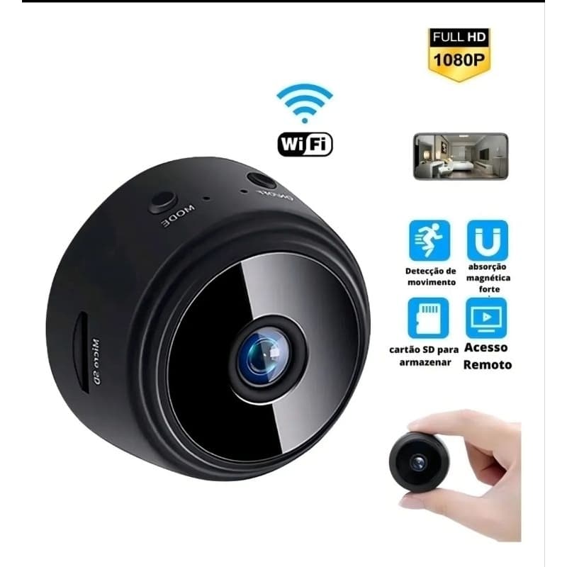 Mini Câmera Espiã Pro Discreta Pequena Áudio Gravações Wifi
