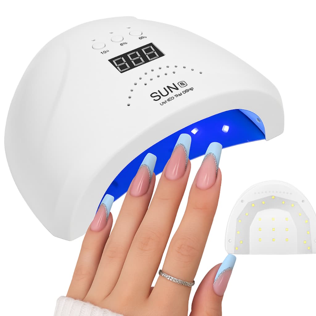 Cabine de secador de unhas com gel LED UV Sun One 48w Bivolt branca estufa 30 leds de secar esmalte alongamento de unhas