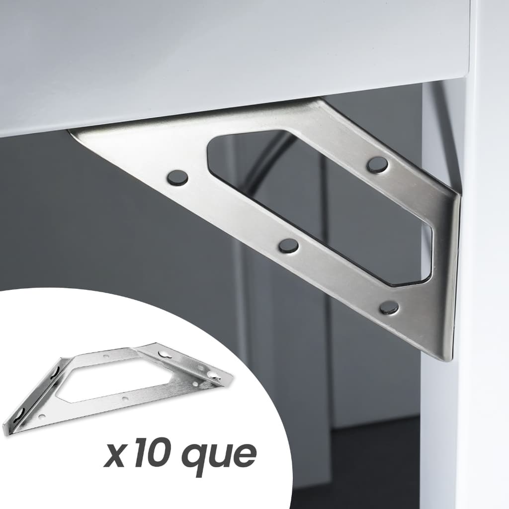KIT 10 Suporte triangular Ângulo de aço inoxidável canto suportes cinta canto comum fixador móveis porta gabinete telas