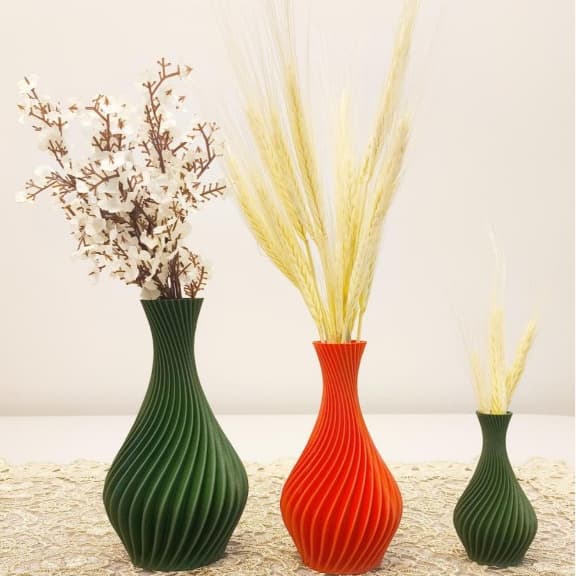 Kitl Vasos Decorativos em Espiral Elegante - Verde/Vermelho - Jarro Decoração