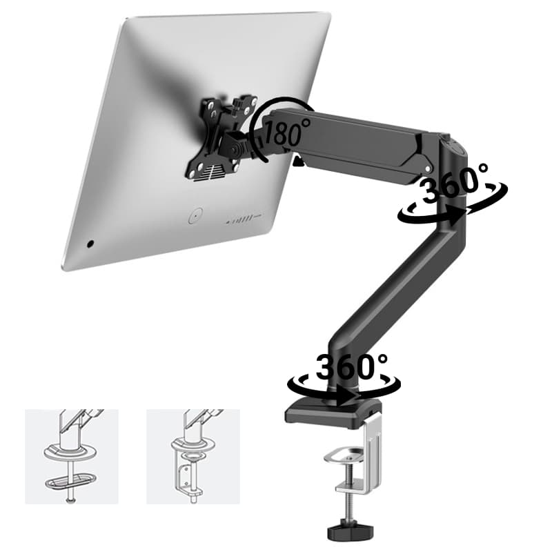 Suporte Articulado Para Monitor 17" a 30" VESA Com USB Pistão a Gás -U1