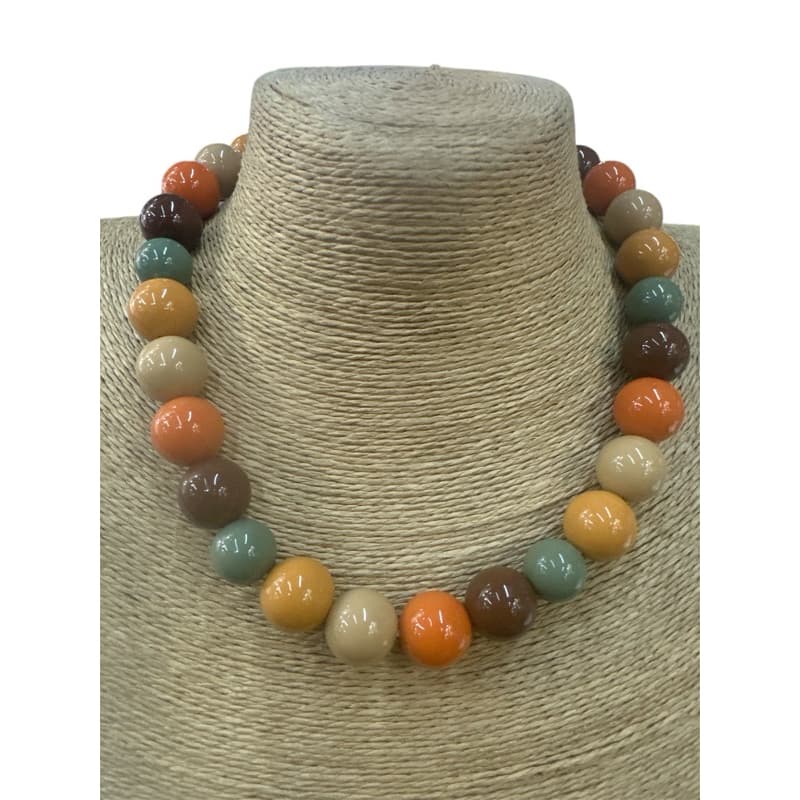 Colar de Bolas Feminino Elegante | Maxi Colar Clássico Fashion | Acessório Moderno e Versátil