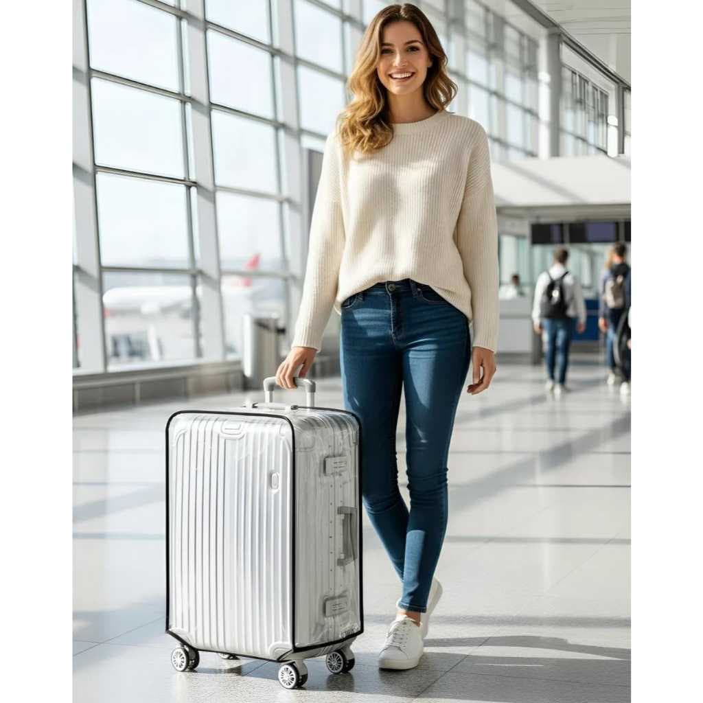 Capa De Mala Transparente Resistente Tamanho P 10KL M 23KL G 28KL e GG 32KL