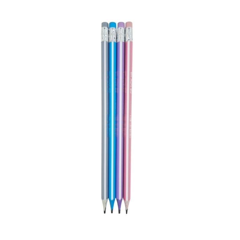 LAPIS HB CIS CORPO TRIANGULAR BORRACHA TOPO KIT 4 UNIDADES
