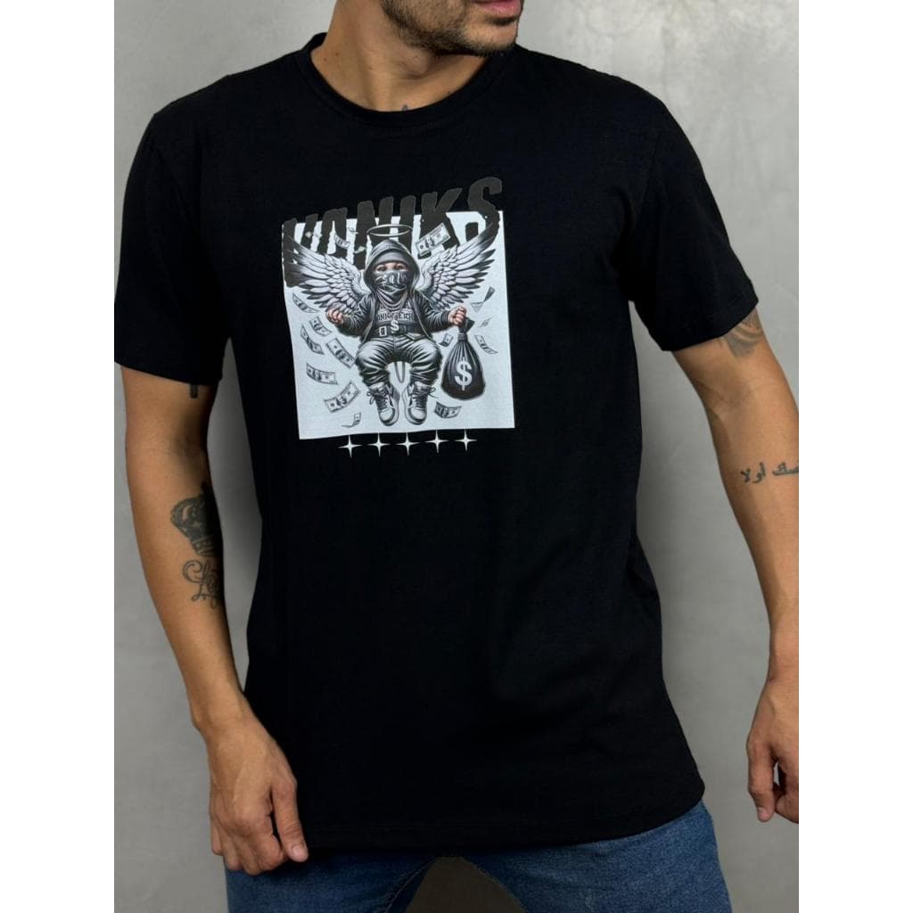 Camiseta Malha Peruana Estampa Ladrao Com Asas