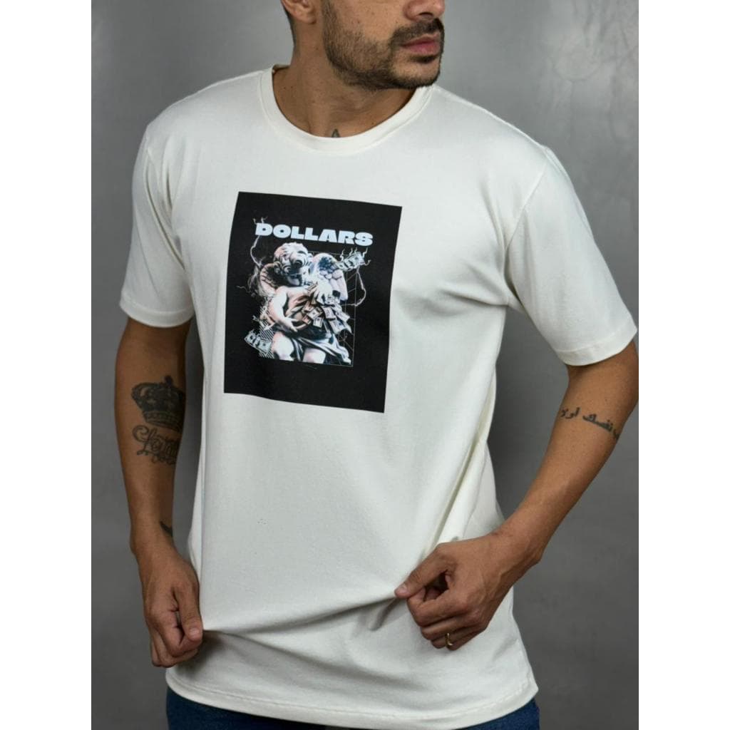 Camiseta OF-White malha peruana Vaniks 40.1 com elastano
