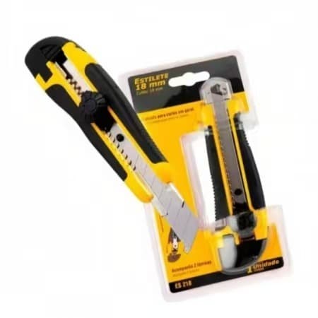 Kit Estilete Emborrachado Profissional 18mm + Brinde lâminas de Estilete