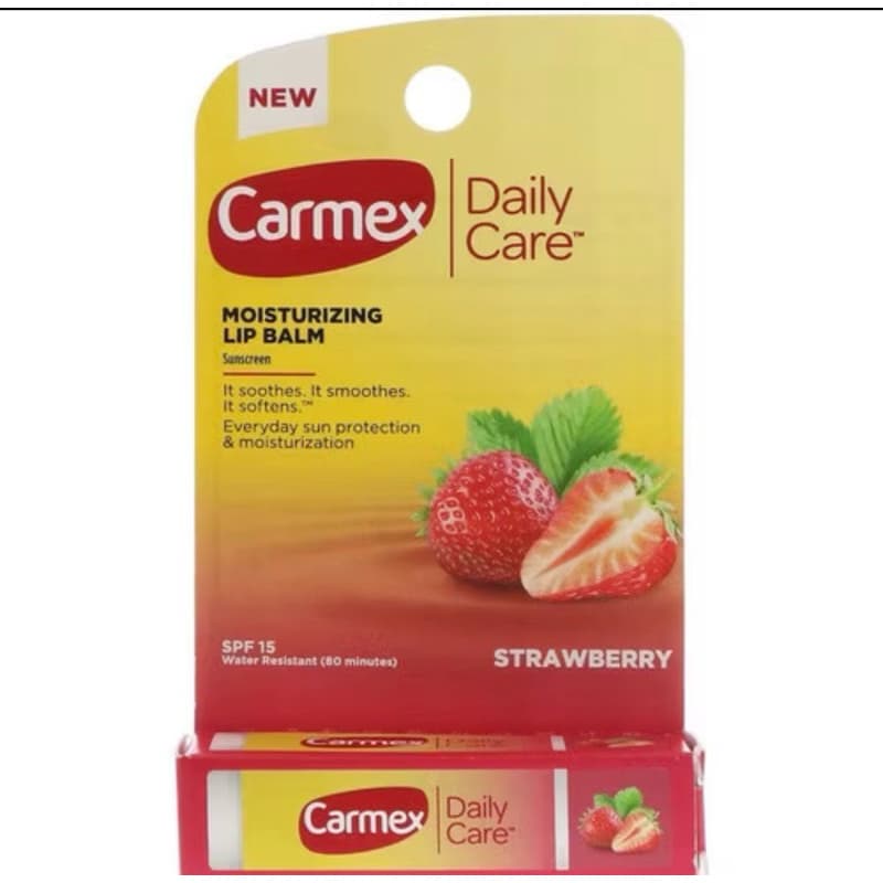 Carmex Protetor Labial Sabor Morango Original Importado Usa Protetor Labial Daily Care Hidratante Bastão Stick
