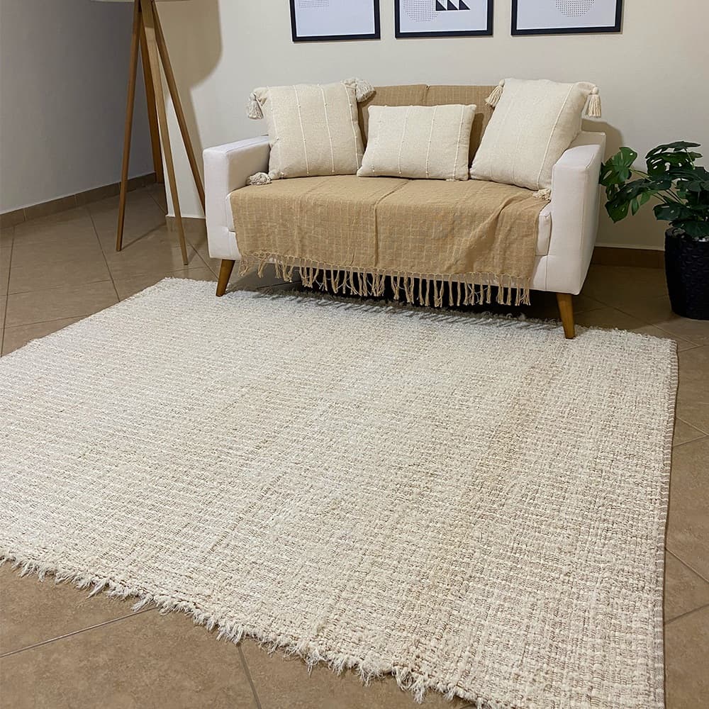 Tapete para Sala Veneza 150x200 Boho Algodão Macio Lavável