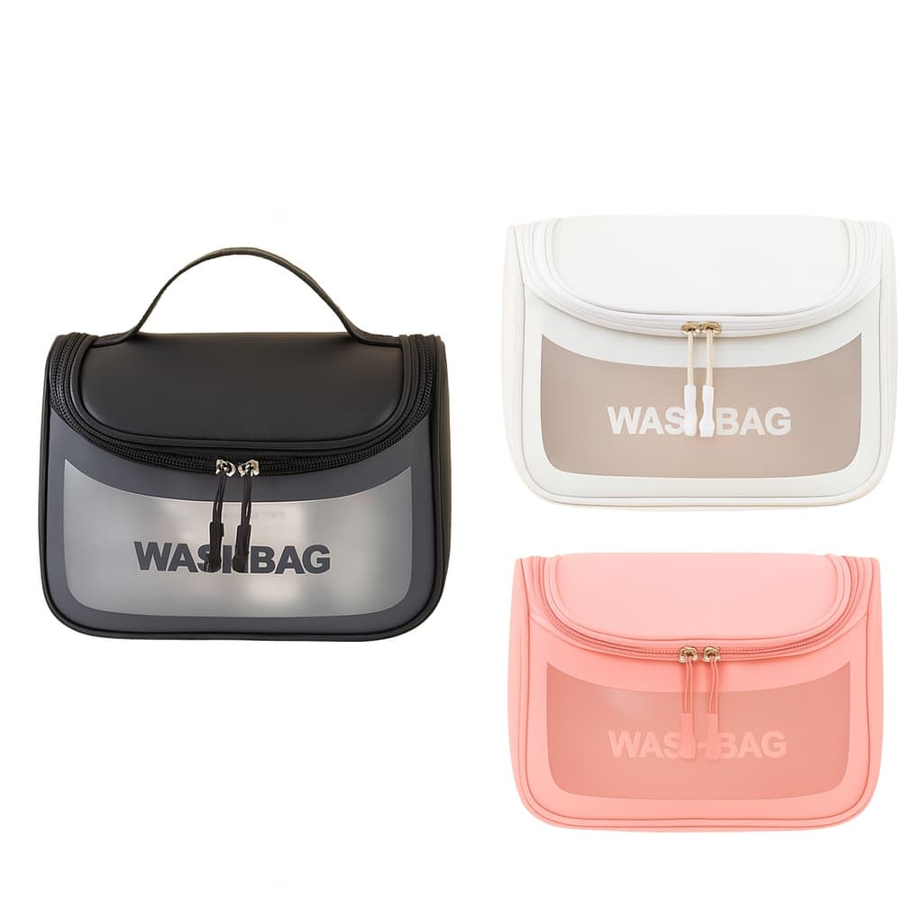 👜Necessaire Bolsa de Mão Organizadora com Alça - Sortida - Preta Branco Rosa