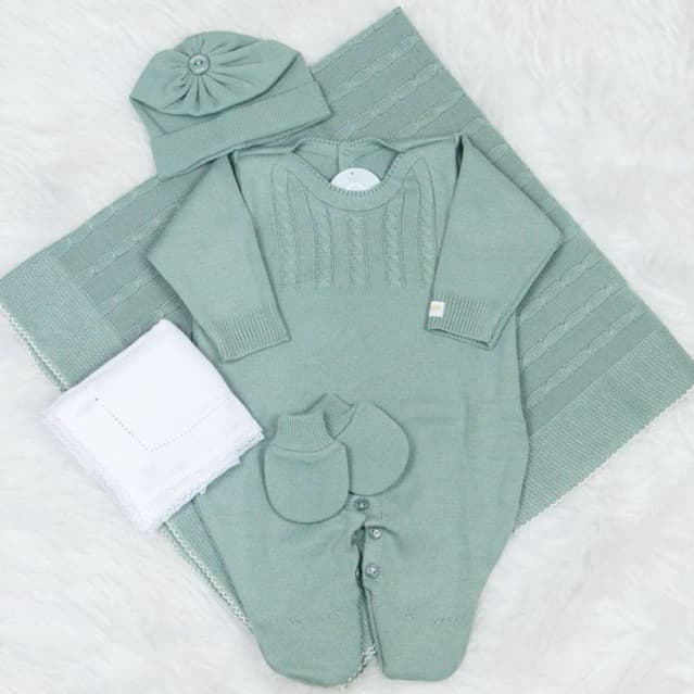 Kit Saída Maternidade 5 Peças Menino Verde