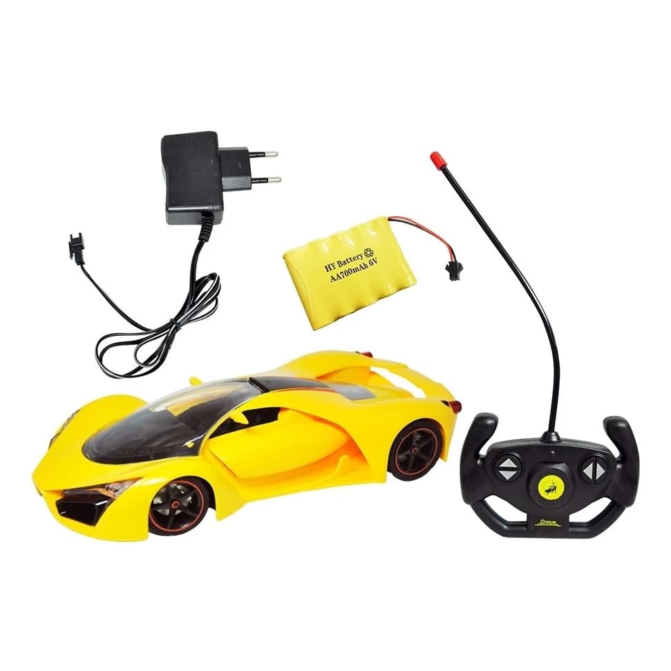 Carro De Controle Remoto Sem Fio Sport Lamborghini Ferrari amarelo