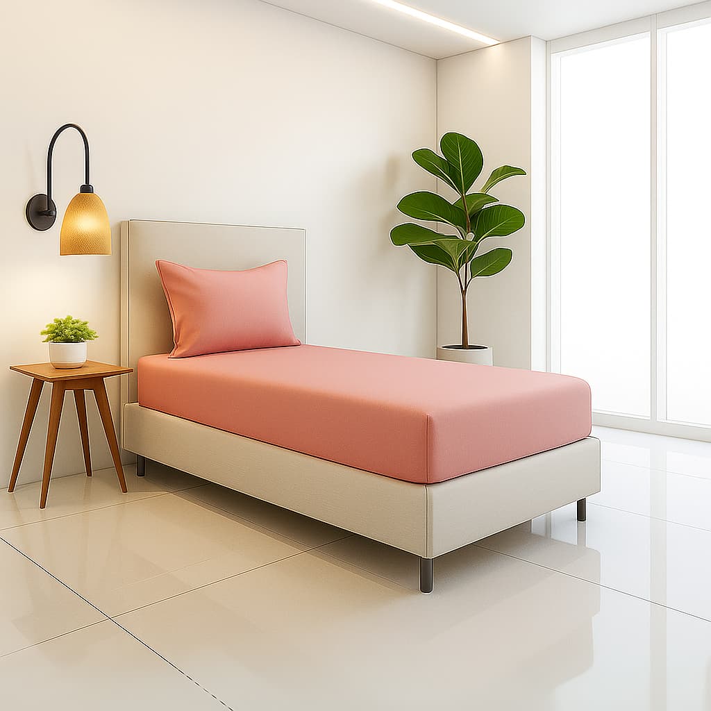 Lençol Solteiro Micropercal 400 Fios Alta Qualidade Toque Suave De Pêssego Envio Imediato