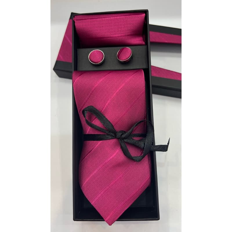 Kit Gravata Masculina com Lenço e Abotoaduras – Elegância para Todas as Ocasiões(5.5cm-7.5cm)