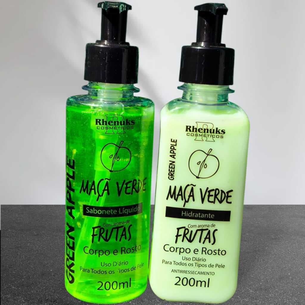 Kit Maça verde Sabonete Líquido + Hidratante Corpo e Rosto