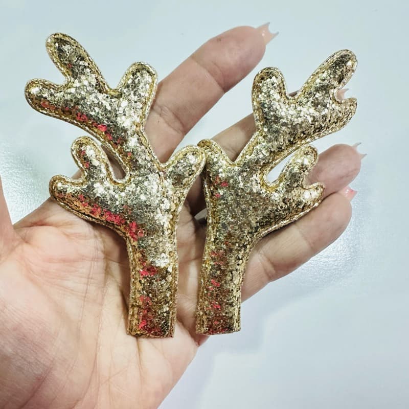 4un Aplique Chifre de Rena Enfeite de Natal Apique de Tiara Laços infantil