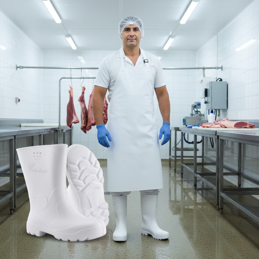 Kit EPI para Açougueiro - Bota EVA Vulcabras + Avental PVC Brascamp
