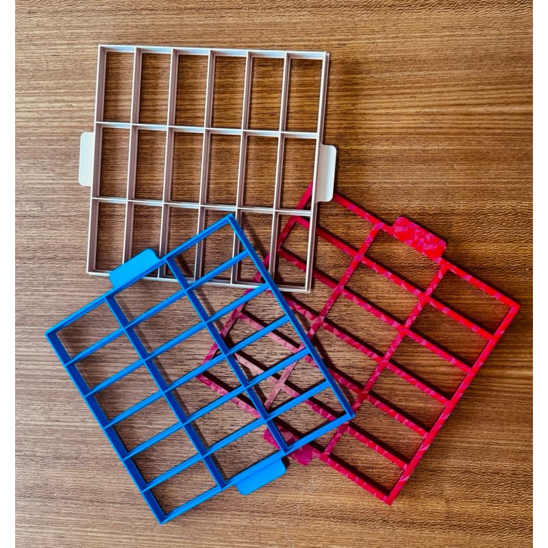 Marcador de fatia para bolo - tamanho de fatia 6,6 x 3,3 cm - Forma 20 x 20 cm - Reforçado