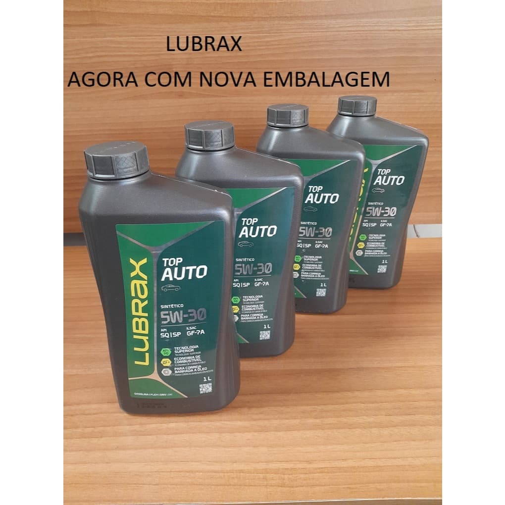 KIT TROCA Óleo lubrificante de motor 5w30 SQ SP Lubrax top auto 100% Sintético API 4 litros