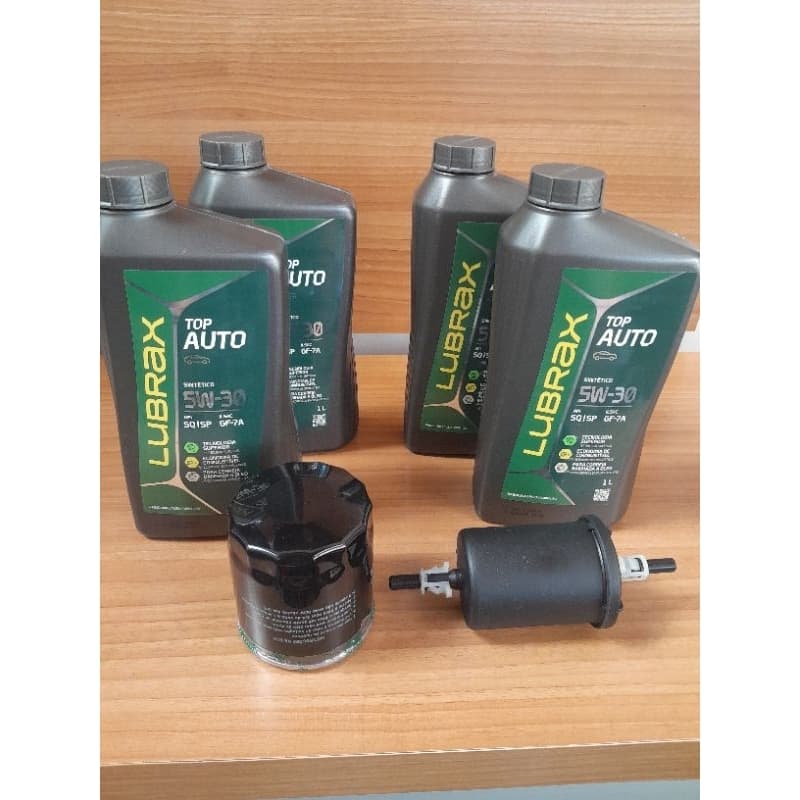 KIT 4 LITROS DE OLEO LUBRAX 5w30 E FILTRO DE OLEO E FILTRO DE COMBUSTIVEL HB 20 1.6 ATE 2019