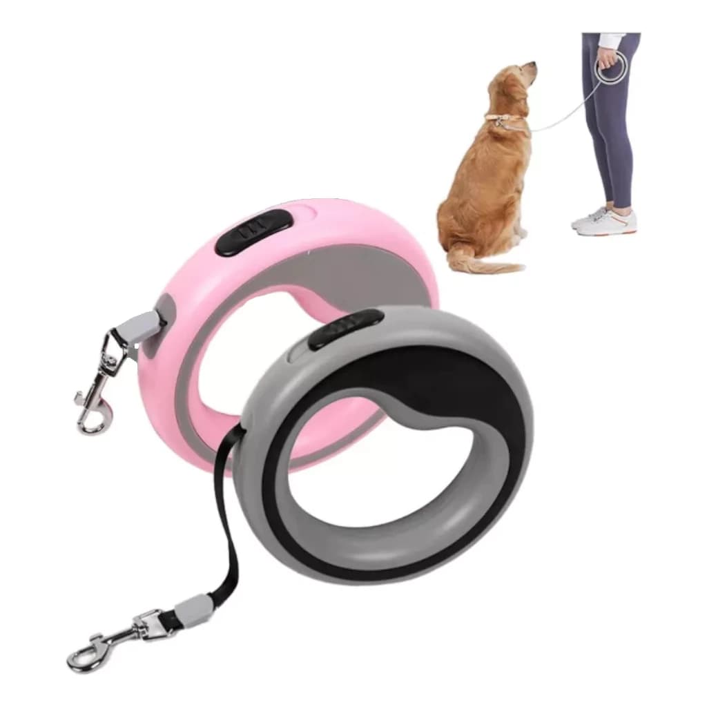 Guia Retrátil para Cachorros Pequenos 2,5m Ideal p/ Passeio Seguro Suporta até 8kg