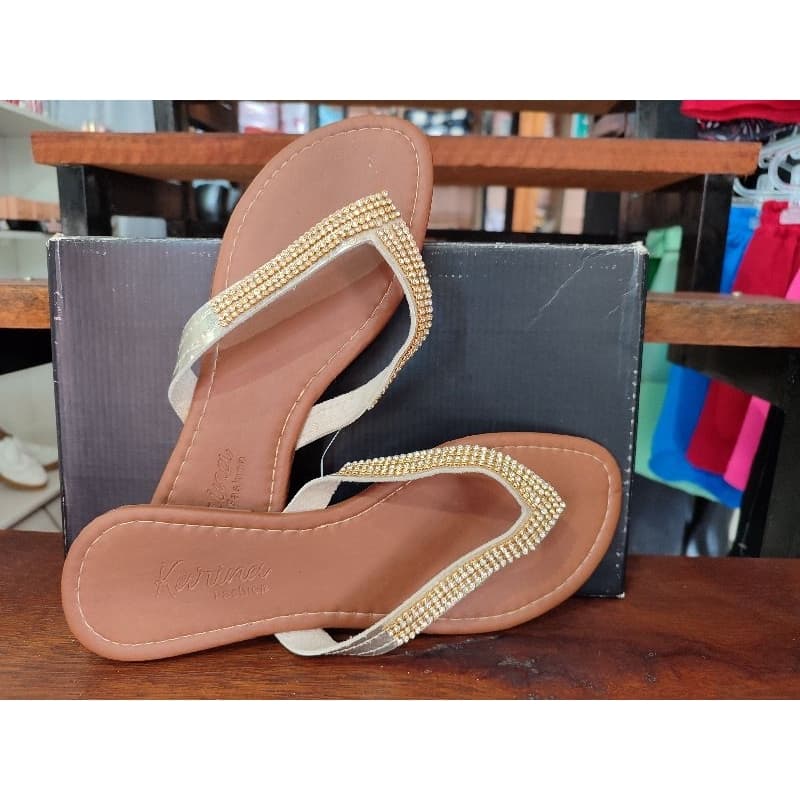 Rasteirinha Sandália Feminina de Strass Calçado Feminino