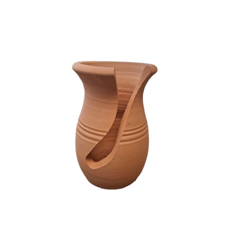 vaso de barro modelo cortado G/ suculentas e flores/ decoração jardim