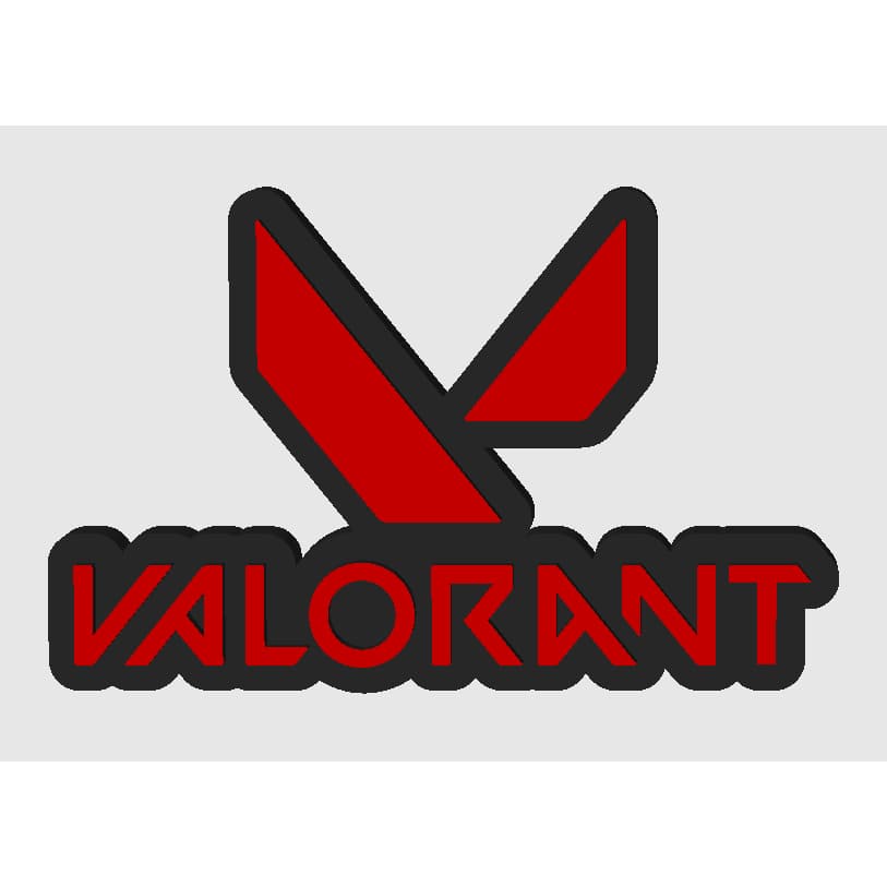 Placa Decorativa Gamer 3D em PLA – Logo Valorant / PS5 / MineCraft / Impressão 3D / Setup Geek