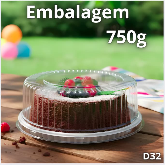 10 Unidades Embalagem Mini Torta 750gr - (D32 R BR) Media G32