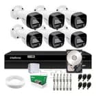 Kit 6 Cameras Intelbras F Color 3220 Dvr 8 Canais C/ Hd Cor Branco
