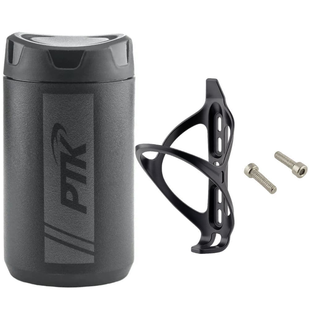 Porta Treco Bike Porta Objetos Caramanhola Ferramentas 500ml PTK C/ Suporte Parafusos Inox Várias Cores