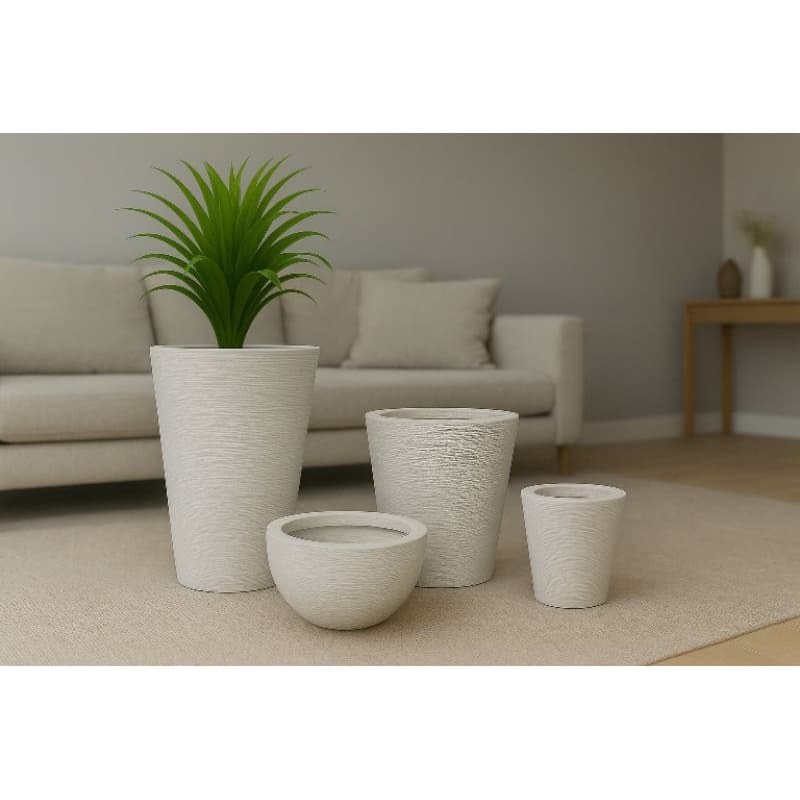 Kit 4 Vasos Coluna Escovada 1,2,3 Bojo Escovado 1Vaso Moderno em Polietileno, Médio, Durável, Áreas Interna e Externa...
