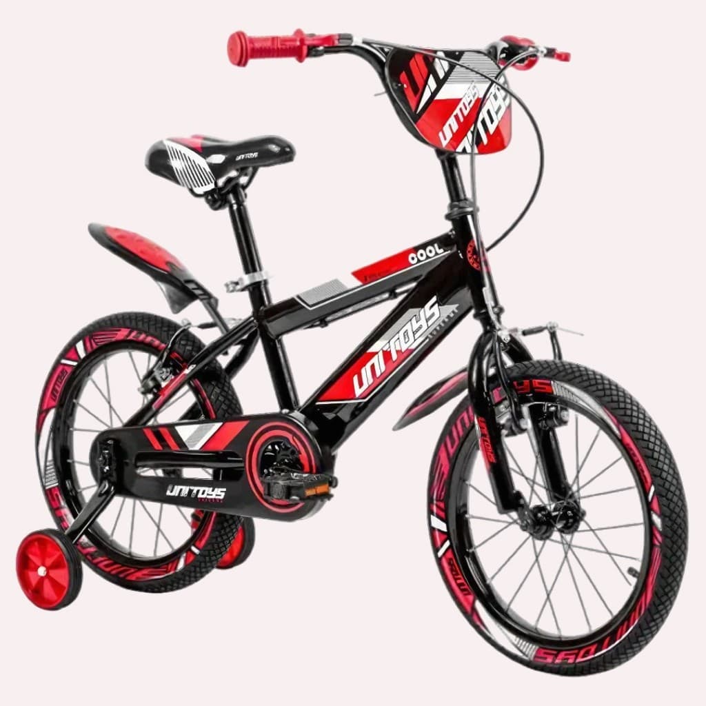 Bicicleta Infantil Vermelha Aro 16 Pro Aventura com Rodinhas Laterais Freio V-Brake Passeio