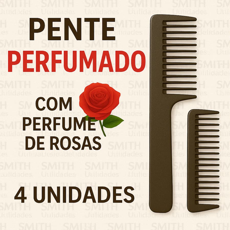 Kit 4 Pentes Santa Clara Perfumados – Cabelos Cheirosos e Sedosos