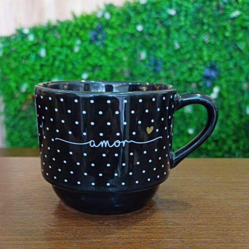 Xícaras de Chá Paris 170ml e 200ml Individual Porcelana Decorada Com Mensagens Ideal Para Decorar Cozinha,Escritório