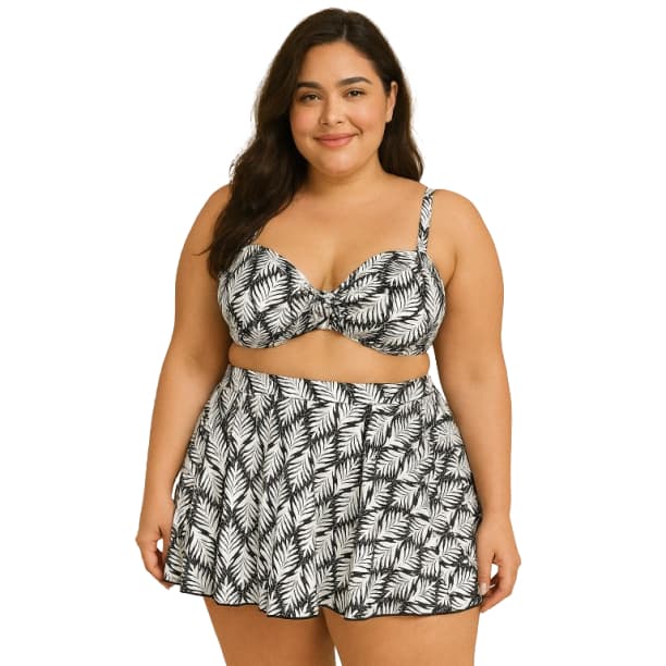 Kit 3 Peças Conjunto De Biquini Com Saia Plus Size