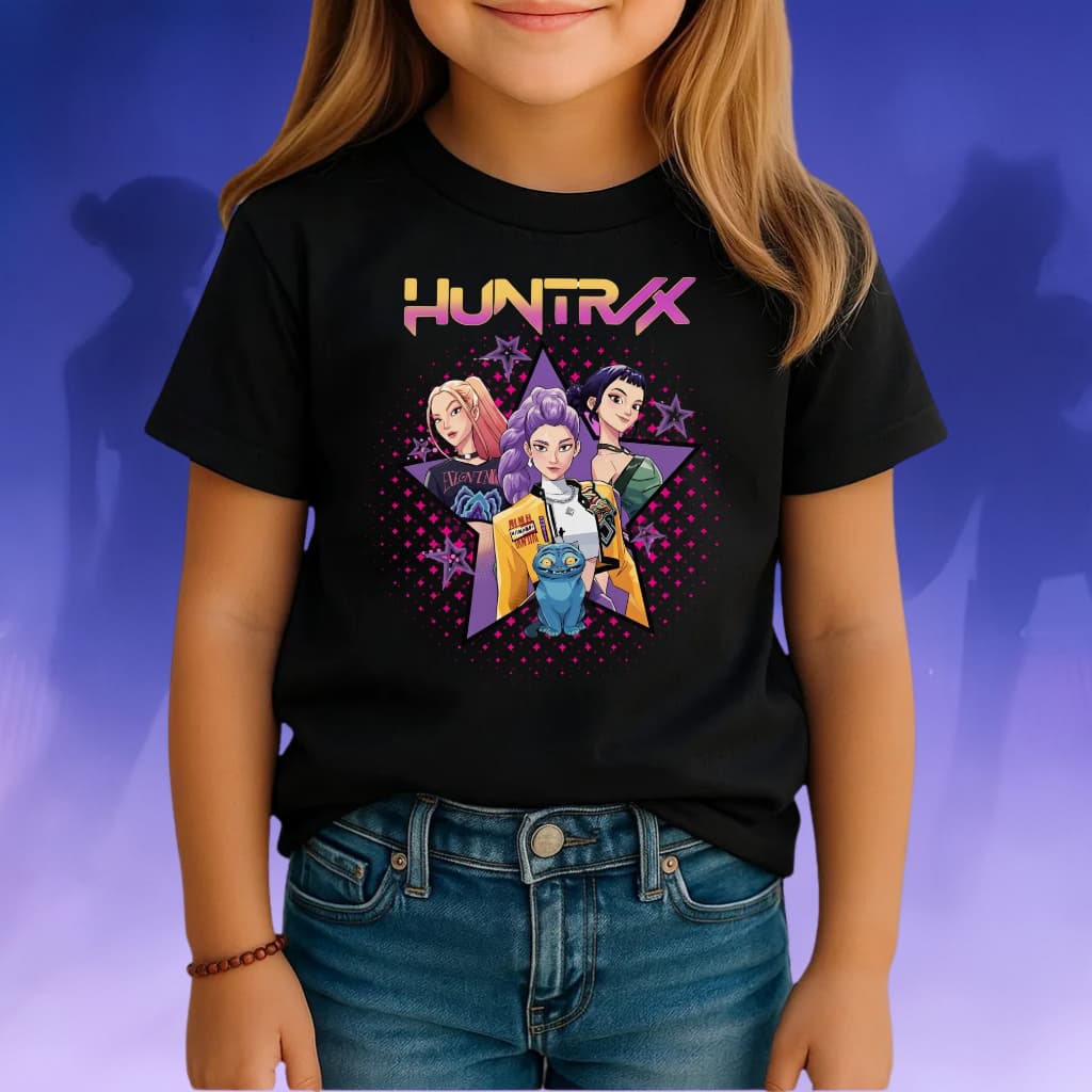 Camiseta Infantil/Adulto Huntrix Lançamento Infantil Camiseta Guerreiras Kpop Demon Hunter