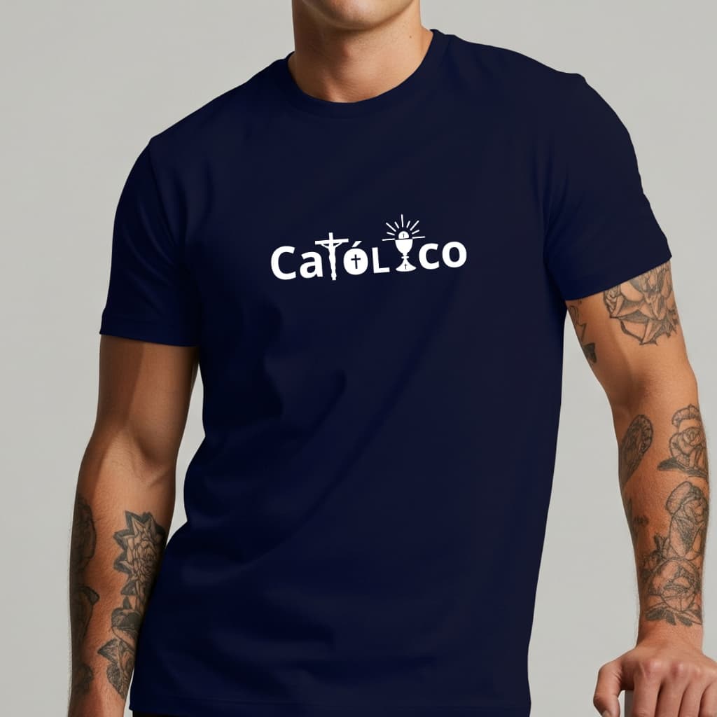 Camiseta Masculina Católica Igreja e Religião Estampada Blusa Streetwear Tshirt