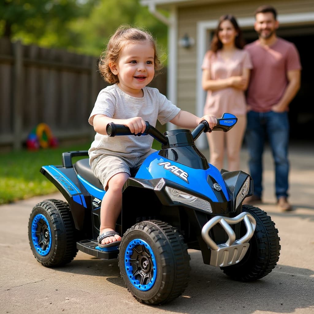 Mini Quadriciclo Eletrico Infantil Azul Menino Motorizado 6v para criança 2 a 3 anos Masculino