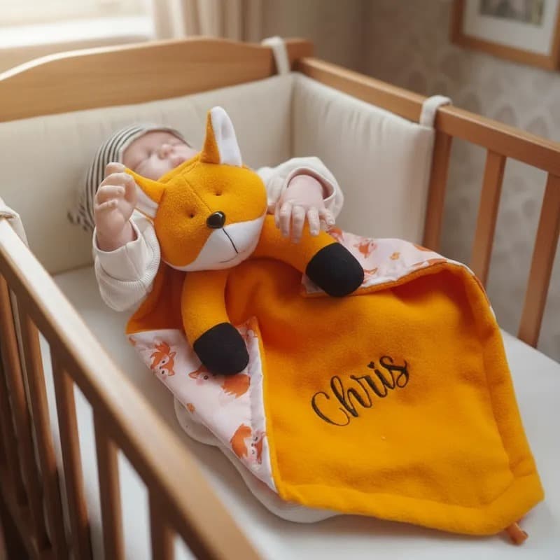 Naninha personalizada Raposinha com prendedor de chupeta