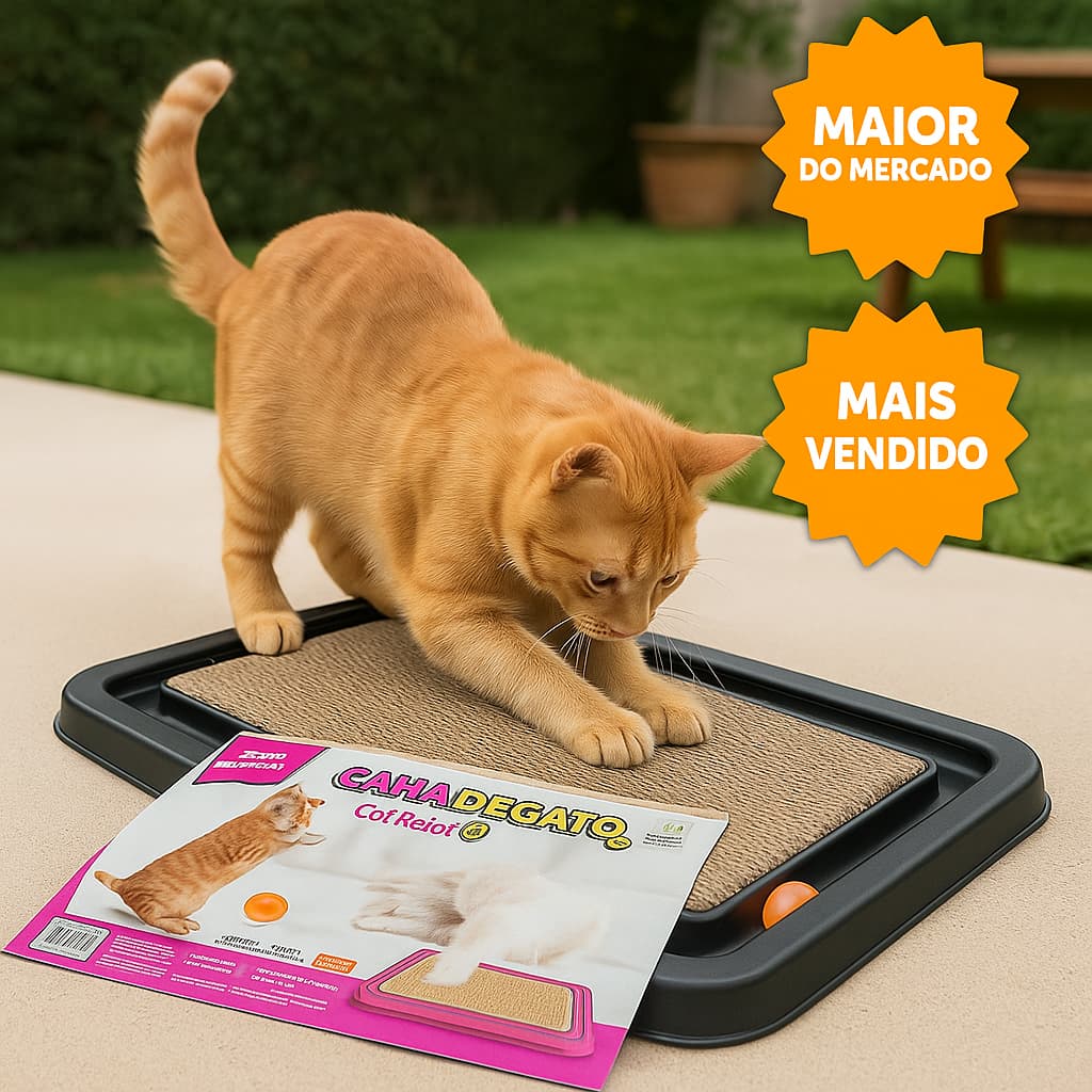 Arranhador Gato Ante estresse e ante derrapante para Gatos Cat Relax c/ Bolinha tam Grande interativo