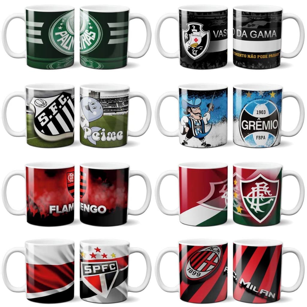 Caneca Personalizada Time de Futebol com Nome e Foto