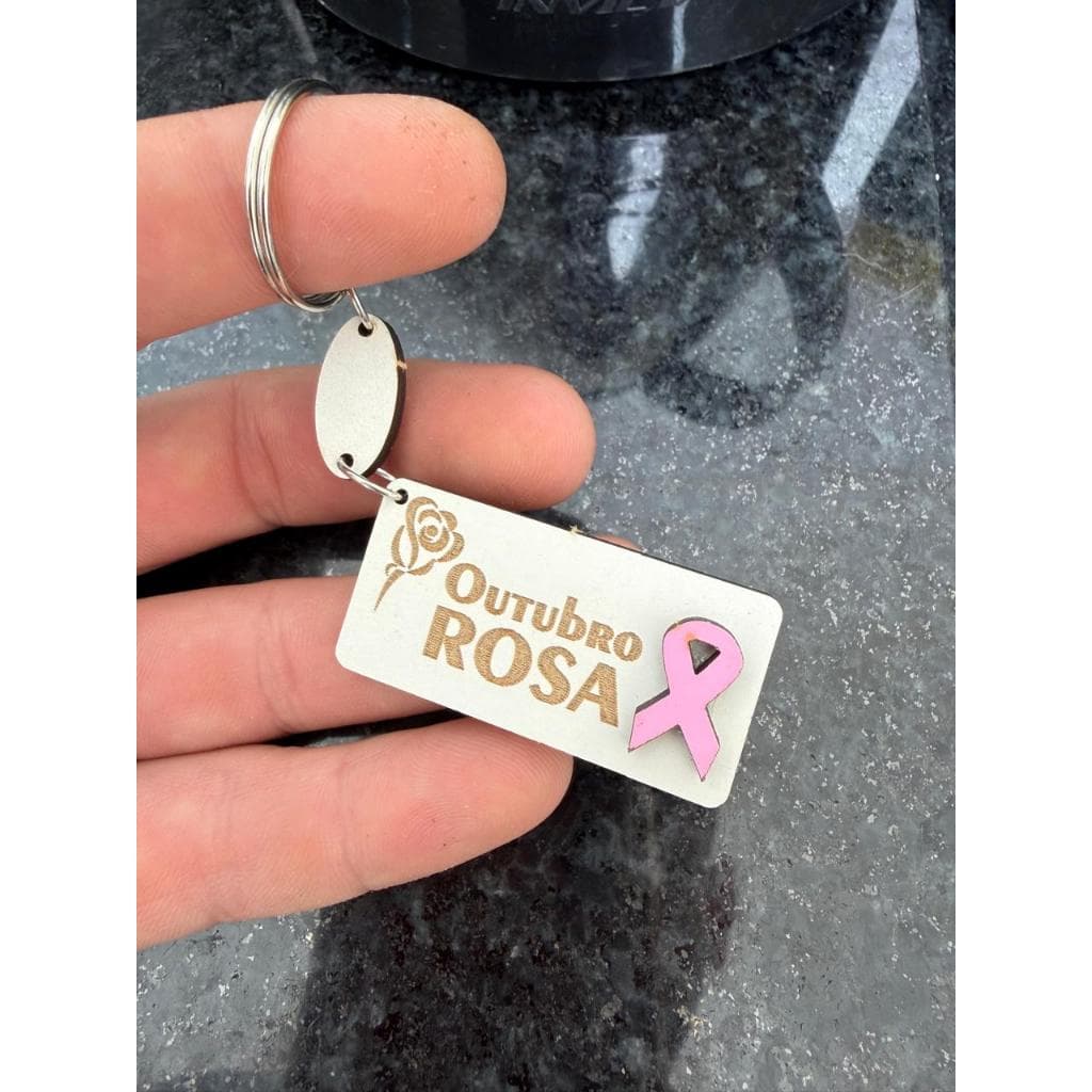50 Chaveiros Mdf Outubro Rosa Campanha Contra Cancer De Mama