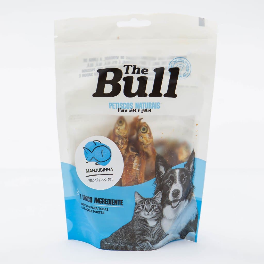 Petisco saborosos Manjuba Natural e Desidratados para cachorro e gatos 60G